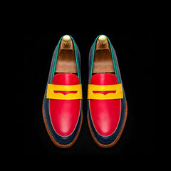 Men's Multi Color Leather Penny Loafers