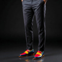 Men's Multi Color Leather Penny Loafers