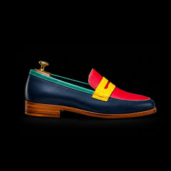 Men's Multi Color Leather Penny Loafers