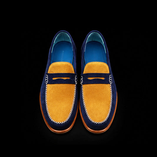Men's Multi Color Pure Suede Penny Loafers