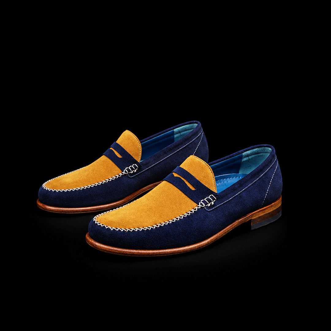 Men's Multi Color Pure Suede Penny Loafers