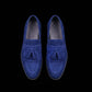 Men's Navy Blue Suede Fringed Tassel Loafers