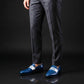 Men's Navy Blue & White Leather Penny Loafers