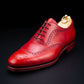 Men's Red Leather Formal Lace Up Oxford Shoes