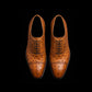 Men's Tan Ostrich Impression Leather Oxford Shoes
