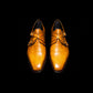Men's Tan Yellow Patina Leather Cross Monk Shoes