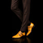 Men's Tan Yellow Patina Leather Cross Monk Shoes