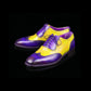 Men's Yellow & Blue Leather Wingtip Oxford Shoes