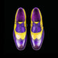 Men's Yellow & Blue Leather Wingtip Oxford Shoes