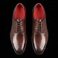 Men's derby in dark brown leather with square toe design