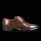 Men's derby in dark brown leather with square toe design