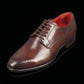 Men's derby in dark brown leather with square toe design