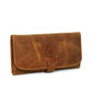 Leather Trifold Wallet - Saddle Brown