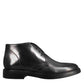 Smooth black full-grain leather men's ankle boot