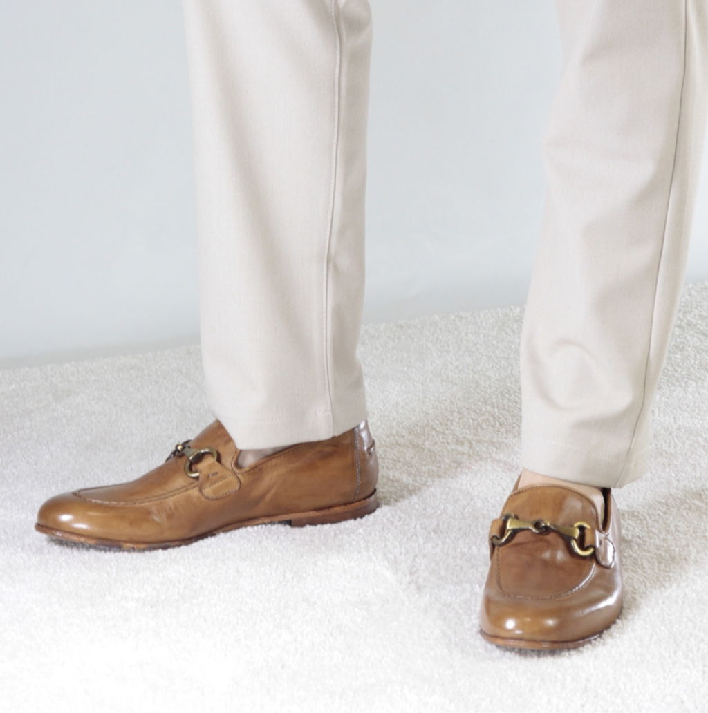 Men's moccasin in brown smooth leather with horsebit