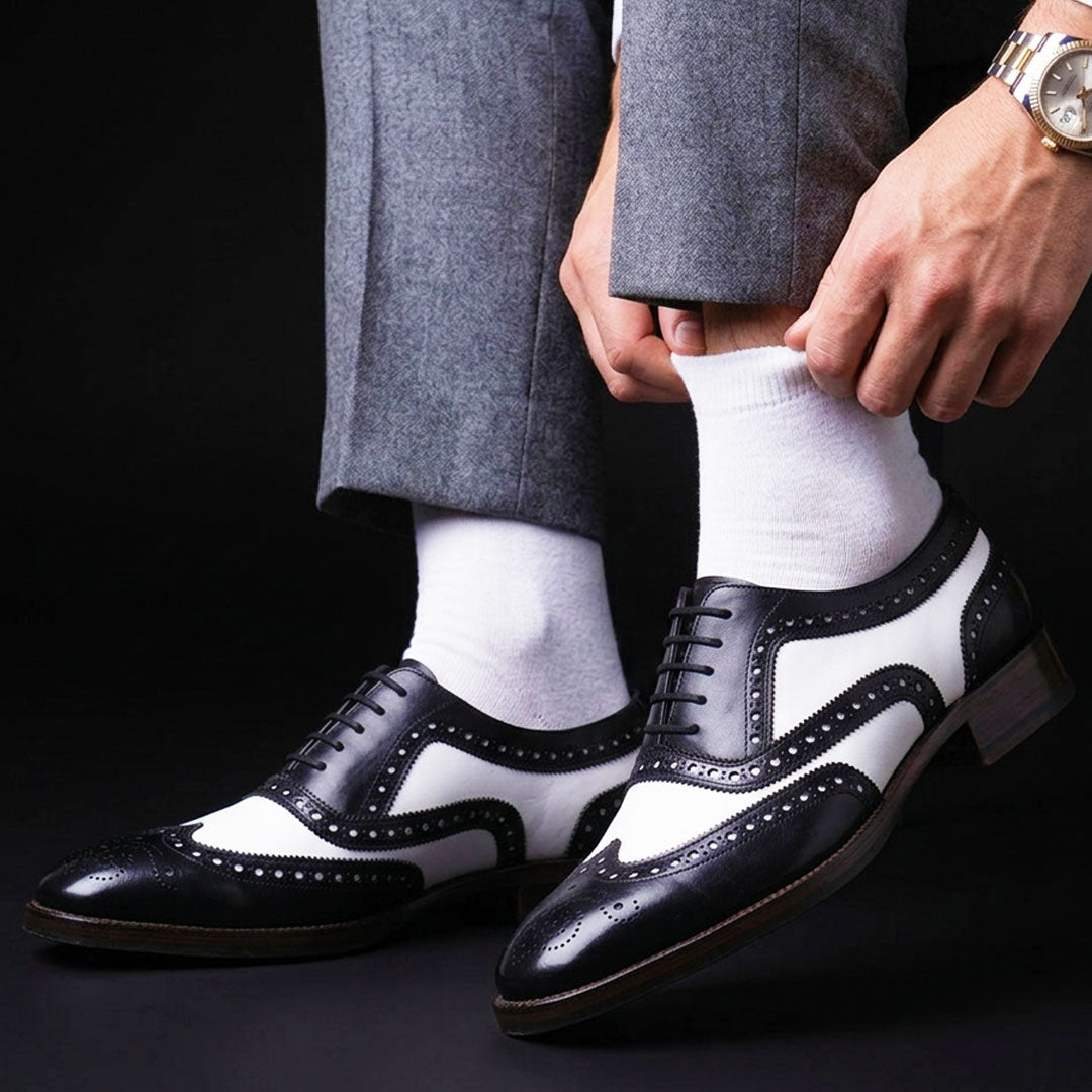 Spectator Wingtip Oxford Black & White US 9.5 | UK 9