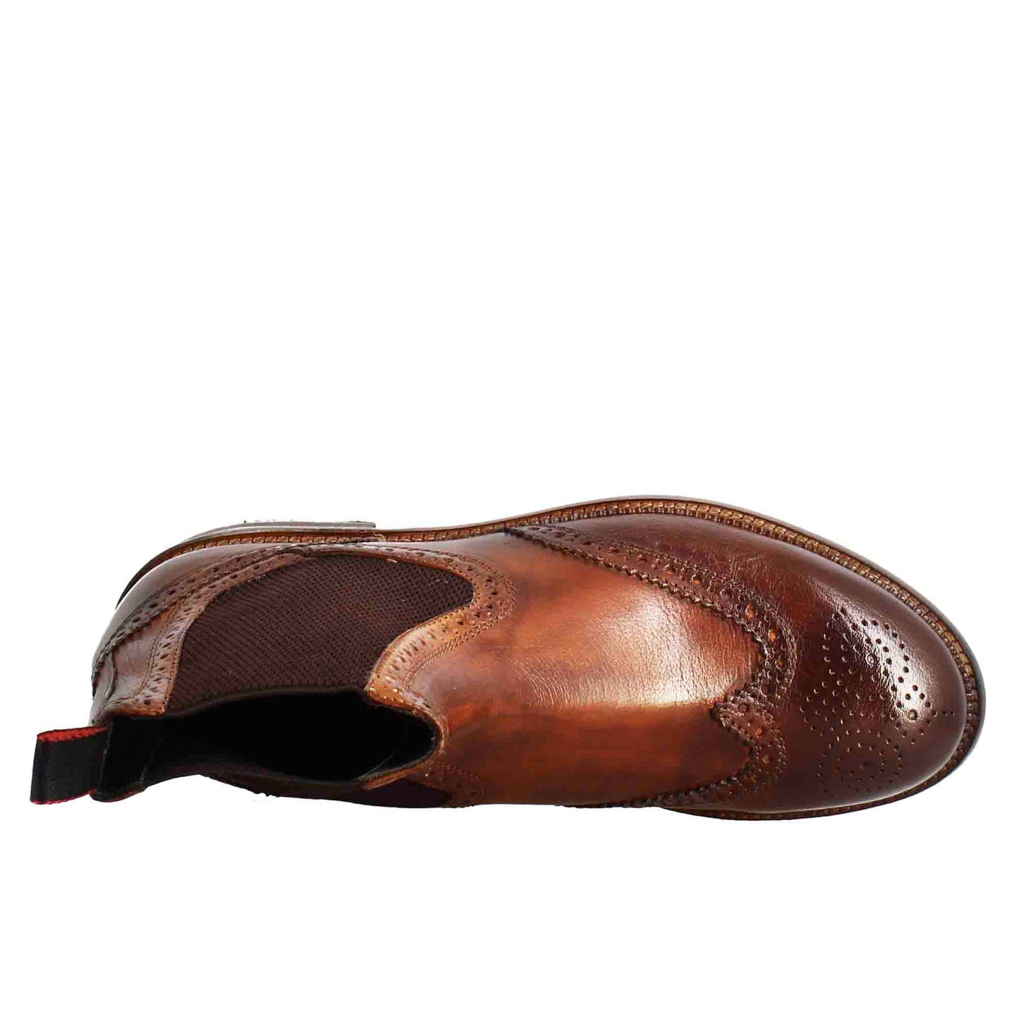 Men's candy chelsea boot in washed leather, dark tan colo