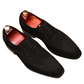 Handmade Men's Black Suede Leather Wingtip Oxford Shoes