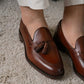 Men's Dark Brown Leather Tassel Loafers