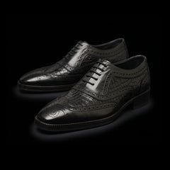 Wingtip Brogue Oxford Croc Black