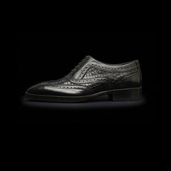 Wingtip Brogue Oxford Croc Black