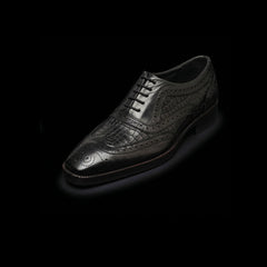 Wingtip Brogue Oxford Croc Black