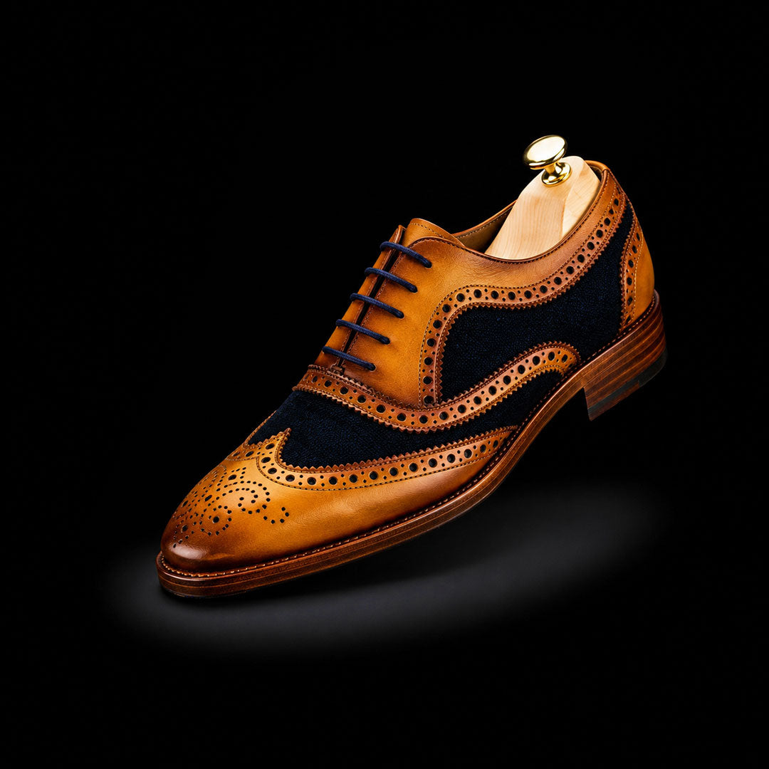 Wingtip Brogue Oxford Navy Suede