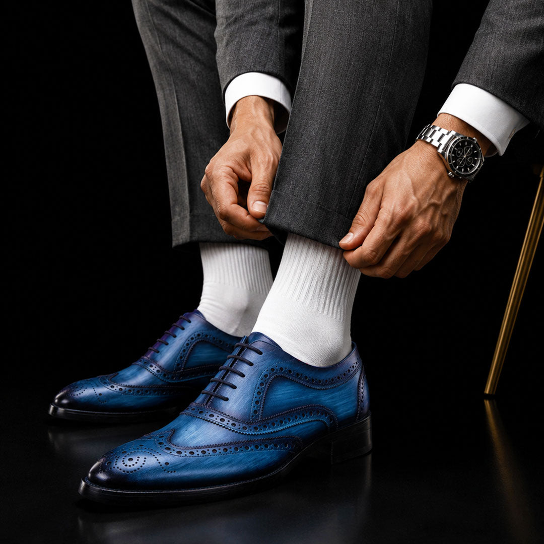 Wingtip Brogue Oxford Navy