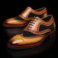 Wingtip Brogue Oxford Tan Black Suede