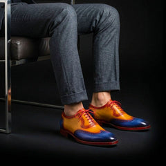 Wingtip Brogue Oxford Tan & Navy