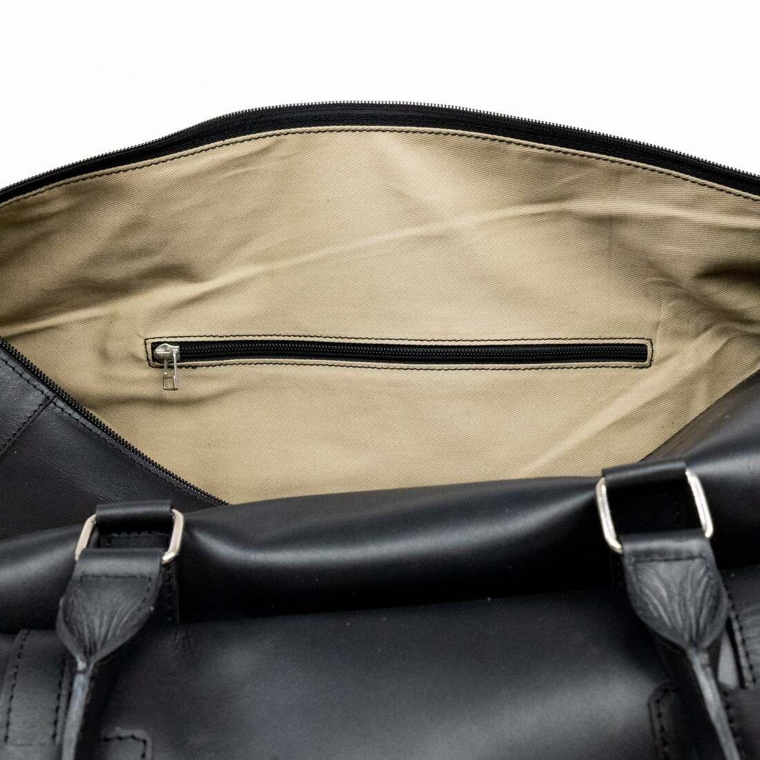 Alpha 46L Leather Duffle - Black