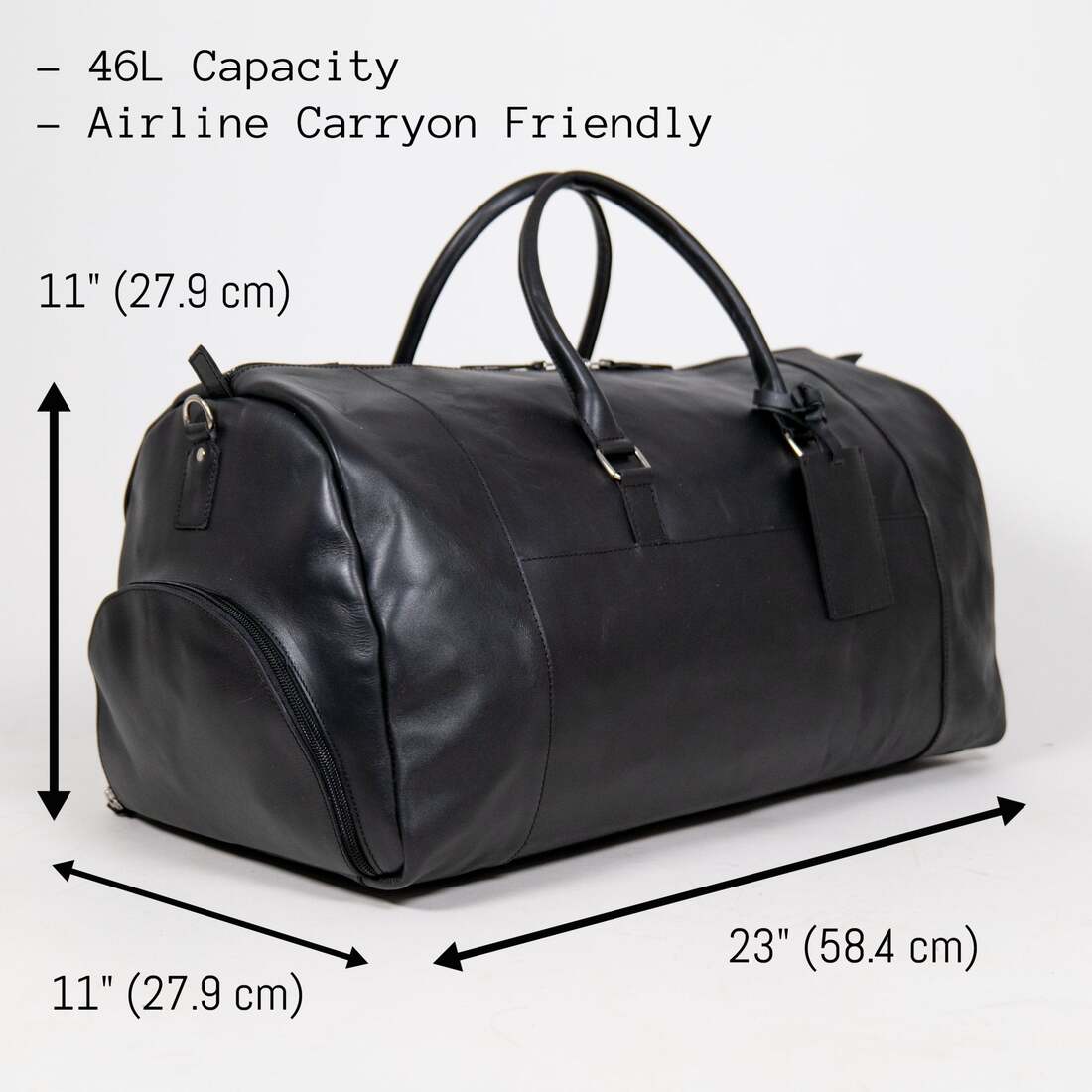Alpha 46L Leather Duffle - Black