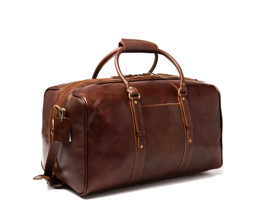 Big Mouth 40L Leather Duffle - Antique Brown