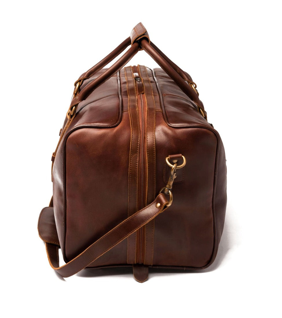 Big Mouth 40L Leather Duffle - Antique Brown