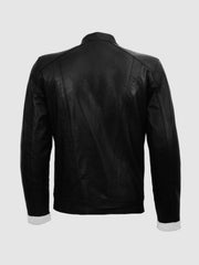 White Stripes Leather Jacket