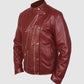 Burgundy Motorcycle Jacket