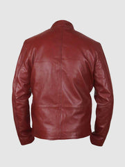 Burgundy Motorcycle Jacket