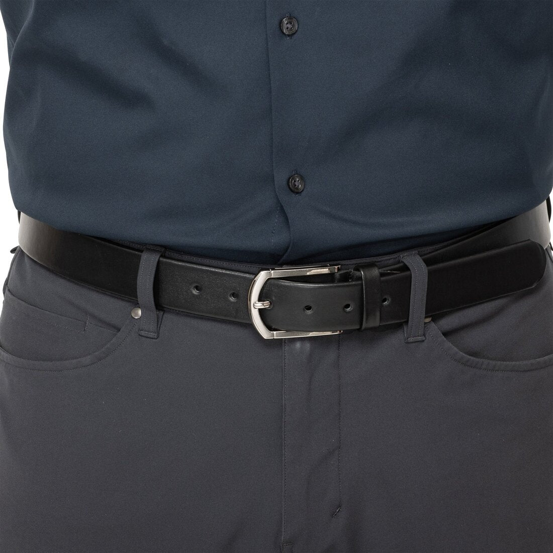 Classic Leather Dress Belt - Black