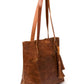 Leather Tote Bag - Saddle Brown