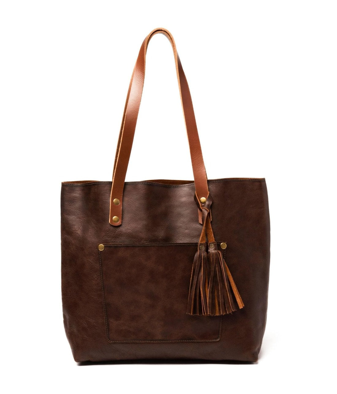 Leather Tote Bag - Coffee Brown