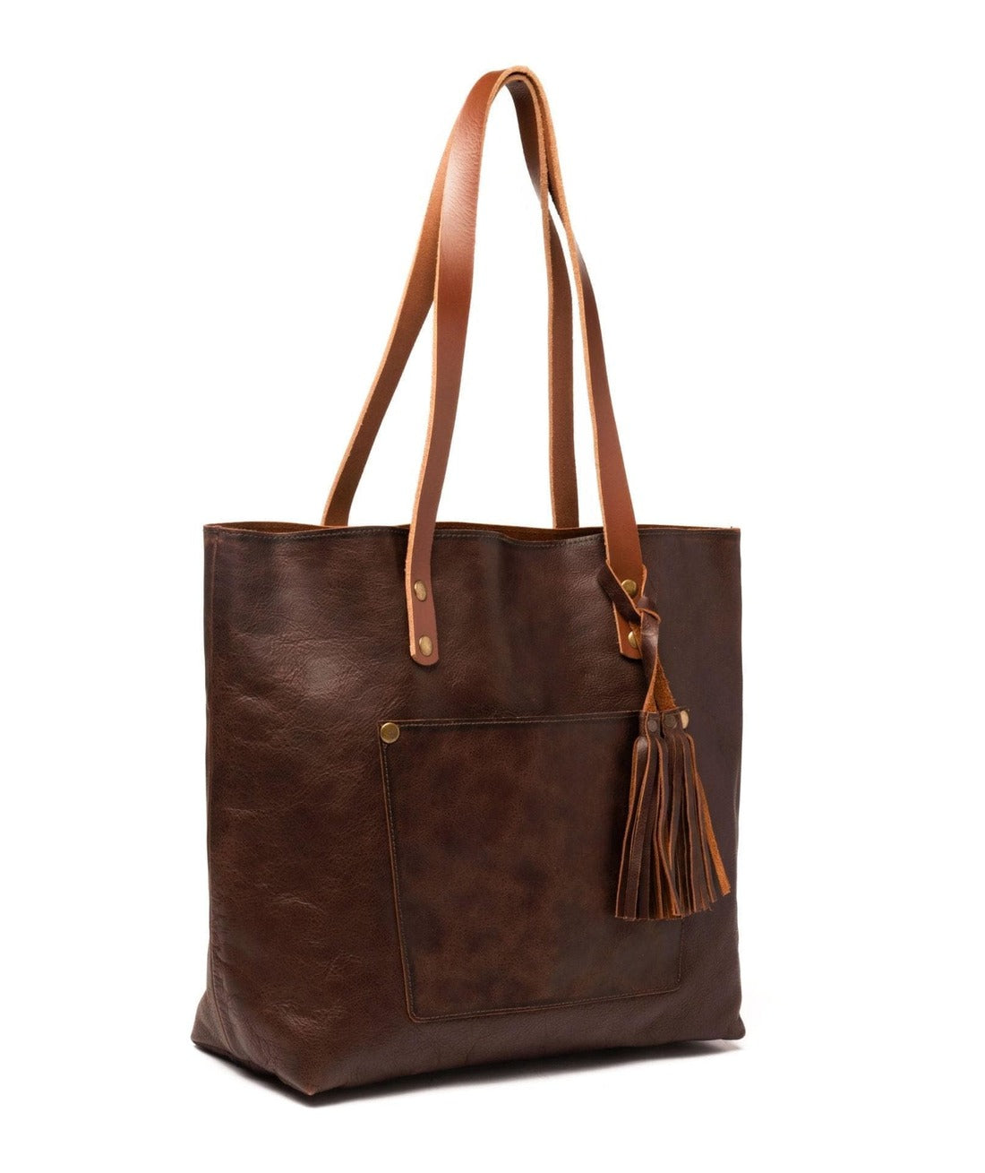 Leather Tote Bag - Coffee Brown