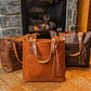 Leather Tote Bag - Coffee Brown