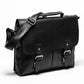 Coarse Leather Messenger - Black