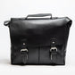 Coarse Leather Messenger - Black