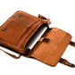 Coarse Leather Messenger - Saddle Brown