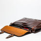 Coarse Leather Messenger - Antique Brown