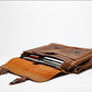 Coarse Leather Messenger - Saddle Brown