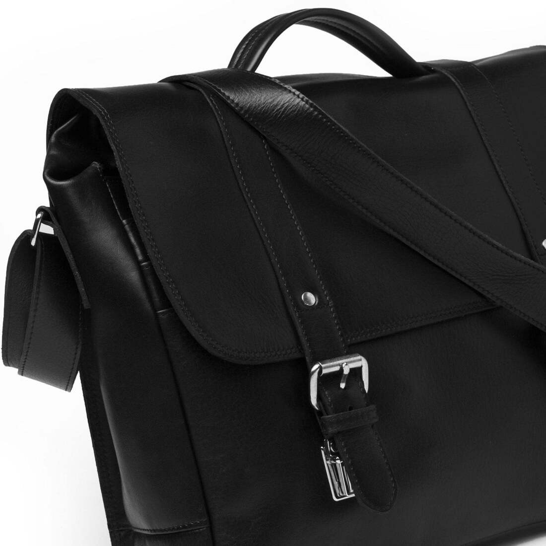 Coarse Leather Messenger 2.0 - Black