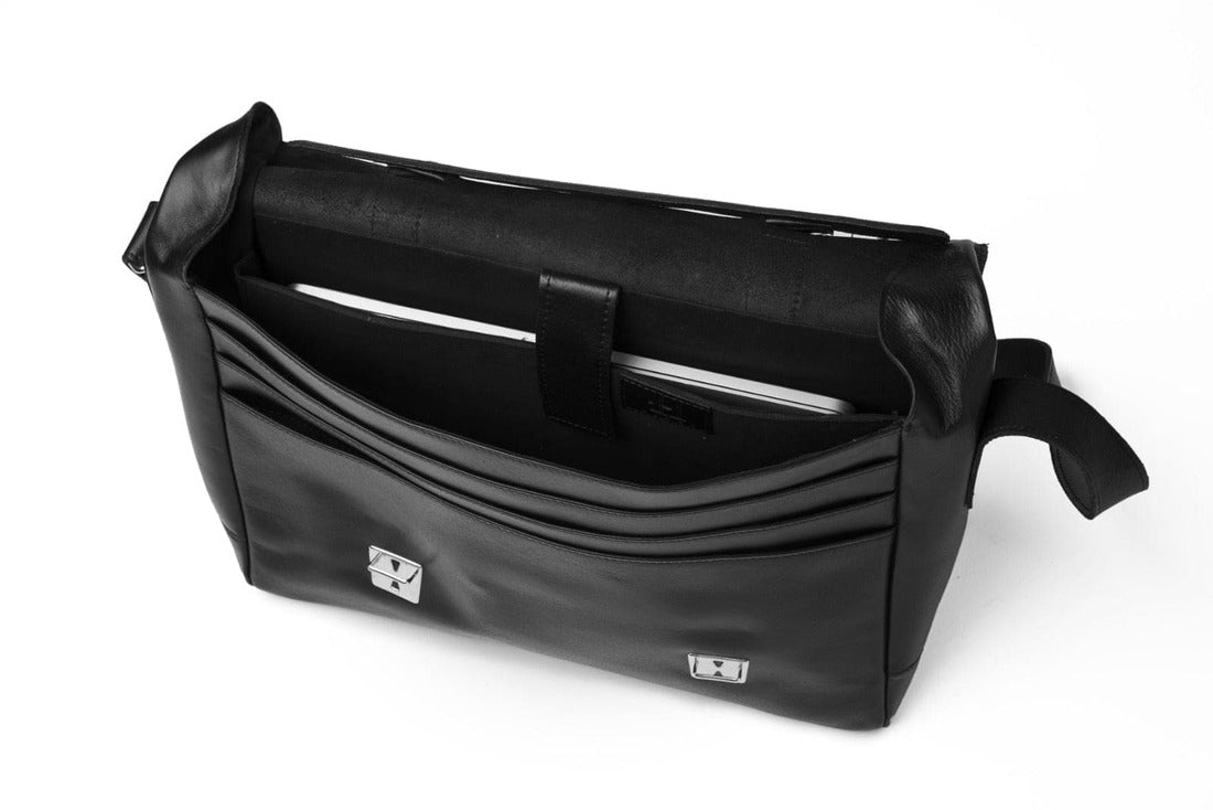 Coarse Leather Messenger 2.0 - Black