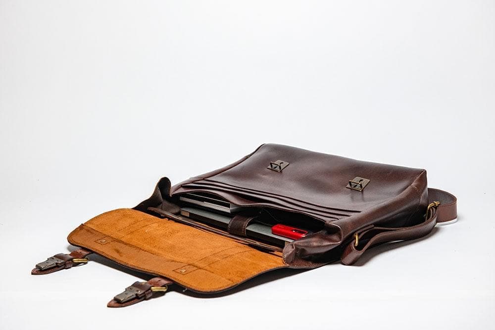 Coarse Leather Messenger 2.0 - Antique Brown